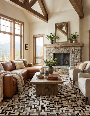 5' 1 x 8' Cowhide - Patchwork Rug