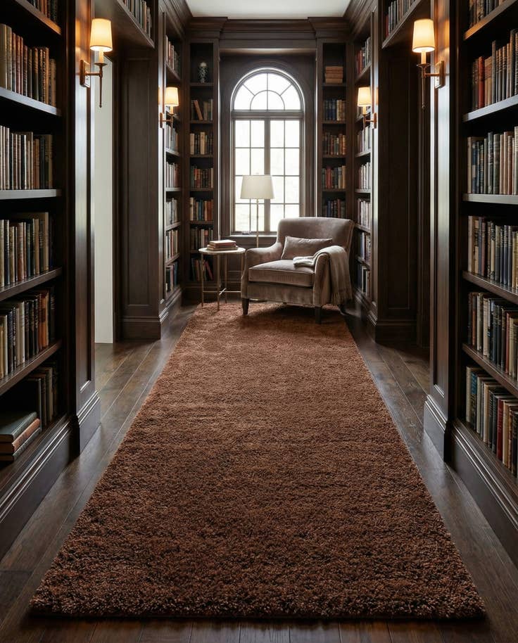 Detail image of 6' x 18' Solid Shag Runner Rug