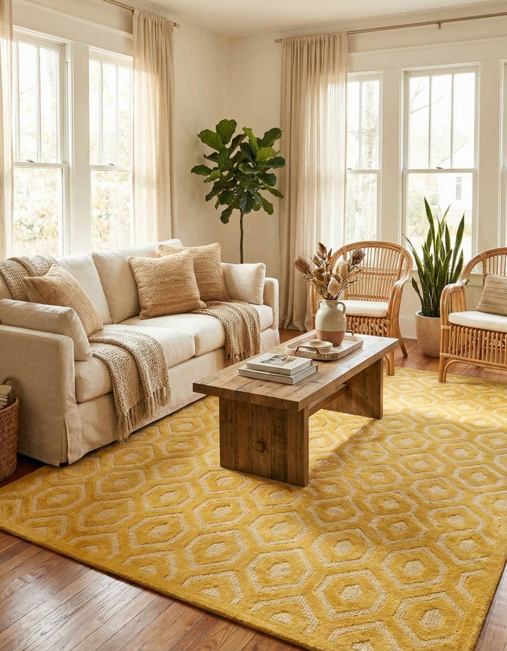 Detail image of 7' 10 x 10' Easy-Clean Trellis Textured Indoor / Outdoor Rug
