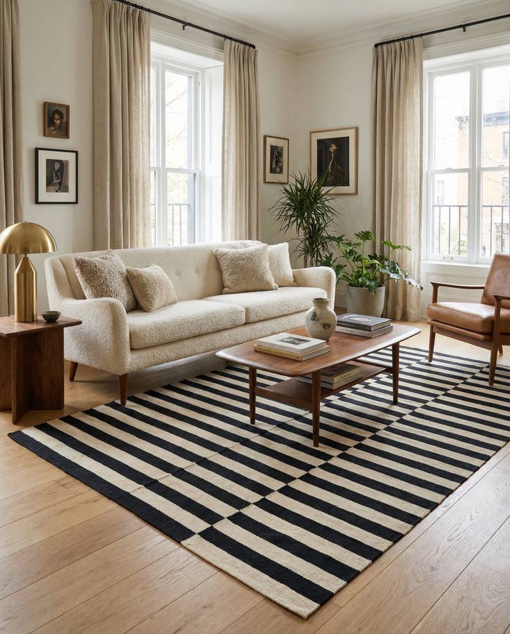 Detail image of 5' 6 x 7' 10 Hand Woven Kilim Modern Wool Rug