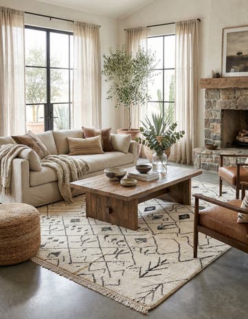 8' 1 x 9' 11 Hand Knotted Moroccan Wool Rug