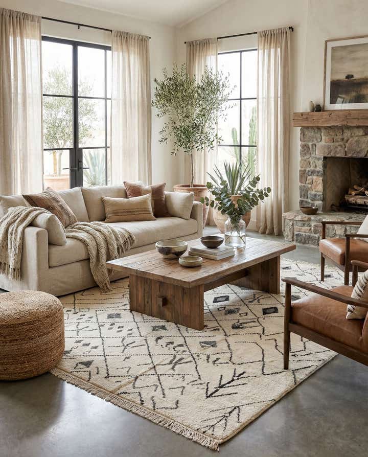 8' 1 x 9' 11 Hand Knotted Moroccan Wool Rug