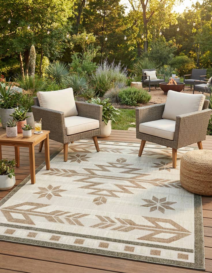 Detail image of 7' x 10'  Washable Modern Indoor / Outdoor Rug