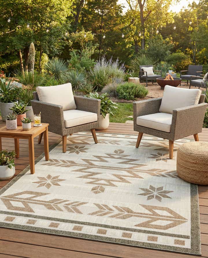 7' x 10' Easy-Clean Modern Indoor / Outdoor Rug