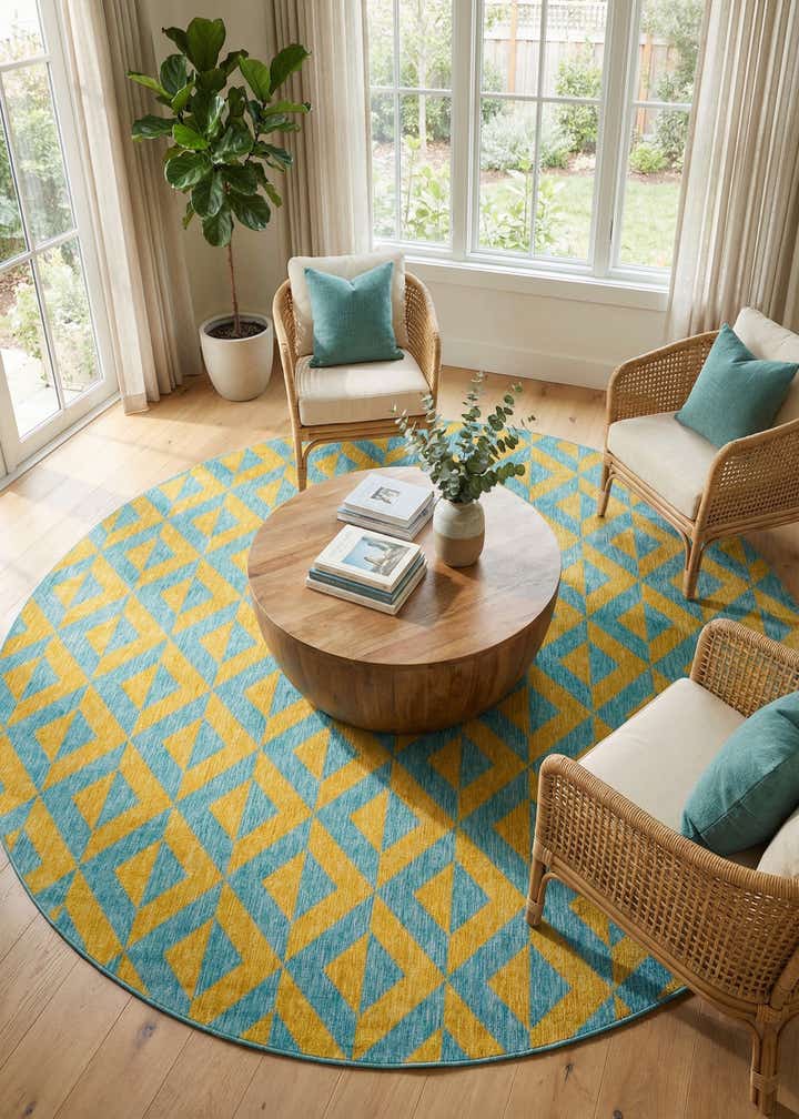 13' x 13' Easy-Clean Jill Zarin Napa Indoor / Outdoor Round Rug