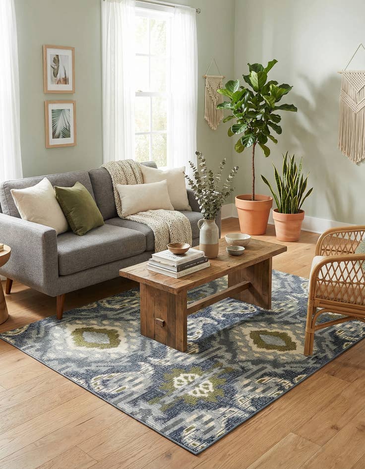 Detail image of 4' x 6'  Washable Modern Indoor / Outdoor Rug