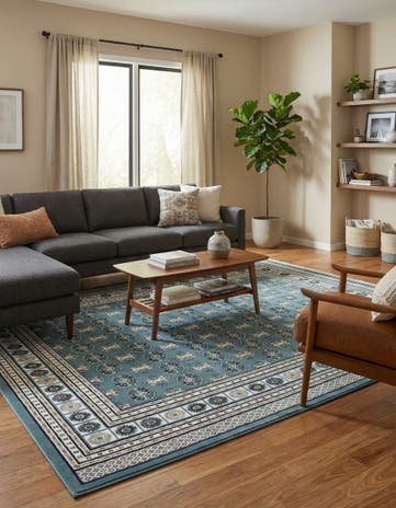 Aegean Blue Nain Design Rug