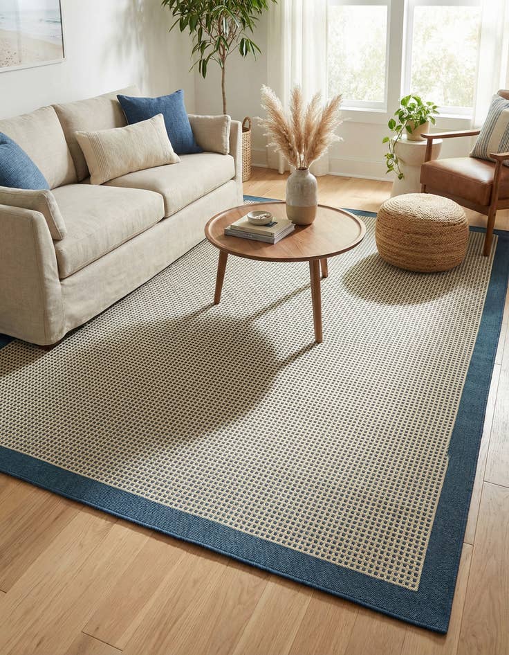 Detail image of 7' 10 x 10'  Washable Border Indoor / Outdoor Rug