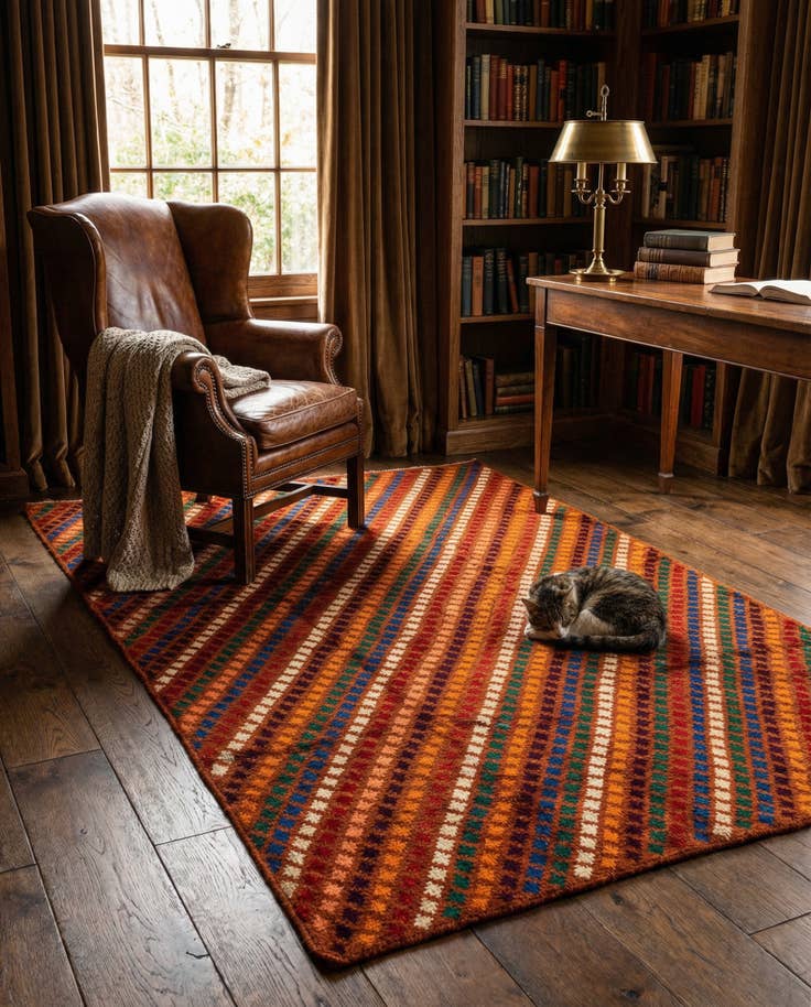 Detail image of 5' 6 x 8' Hand Knotted Balouch Wool Rug