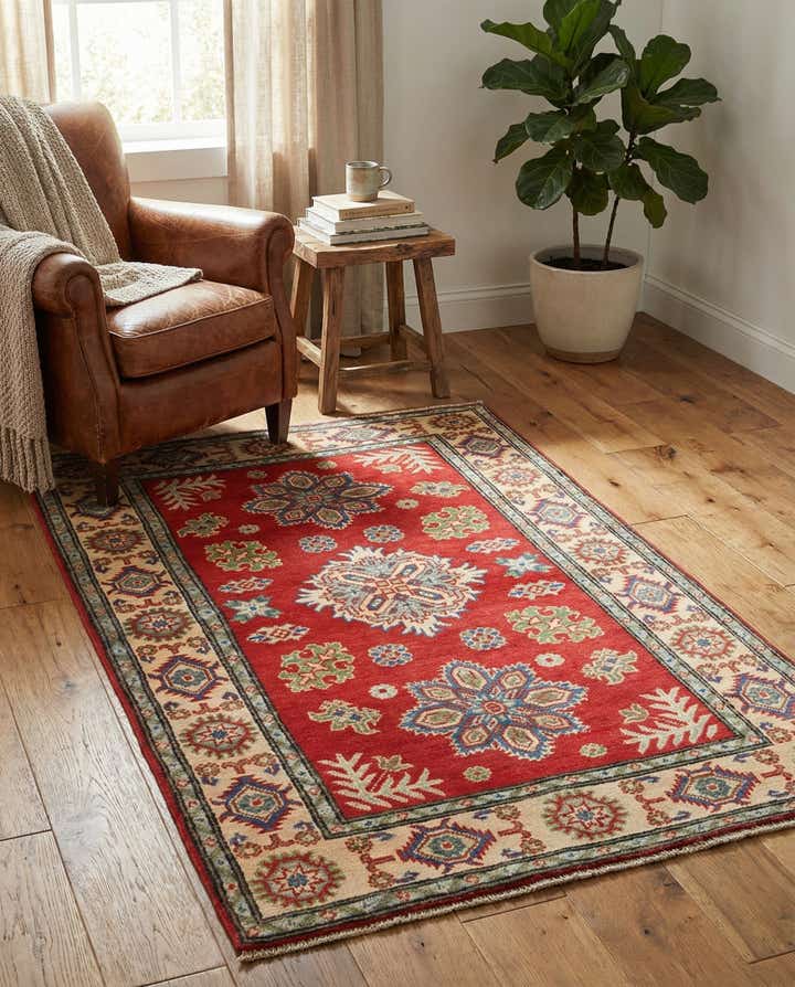 3' 3 x 5' 5 Hand Knotted Kazak Rug