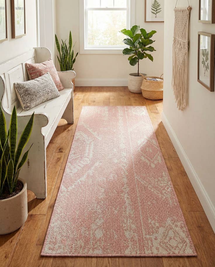 Detail image of 2' x 5' 3 Easy-Clean Bohemian Indoor / Outdoor Runner Rug