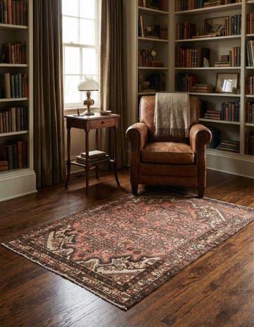 3' 5 x 4' 10 Hand Knotted Ultra Vintage Persian Wool Rug
