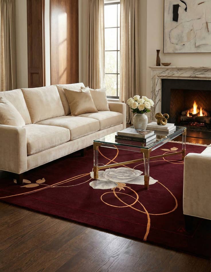 Detail image of 4' 11 x 6' 7  Hand Knotted Darya Wool Rug