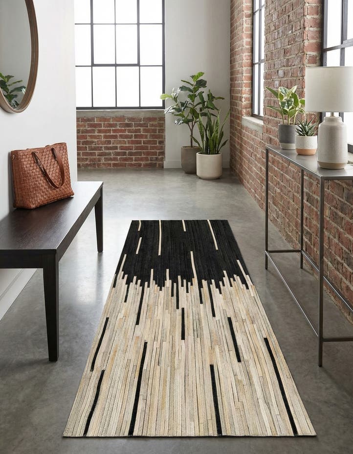 2' 2 x 6' 1 Cowhide Leather Runner ...