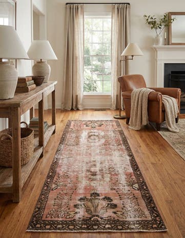 3' 4 x 9' 2 Hand Knotted Ultra Vintage Persian Wool Runner Rug
