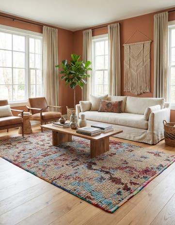 5' 4 x 8' 6 Hand Knotted Moroccan Wool Rug