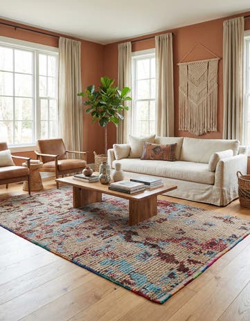 5' 4 x 8' 6 Hand Knotted Moroccan Wool Rug