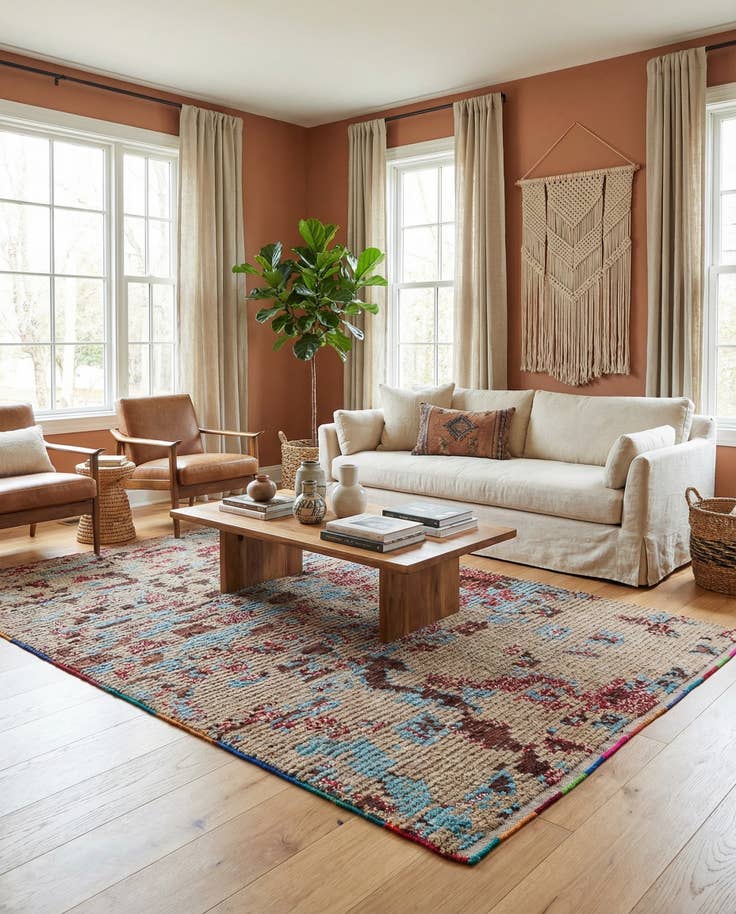 Detail image of 5' 4 x 8' 6 Hand Knotted Moroccan Wool Rug