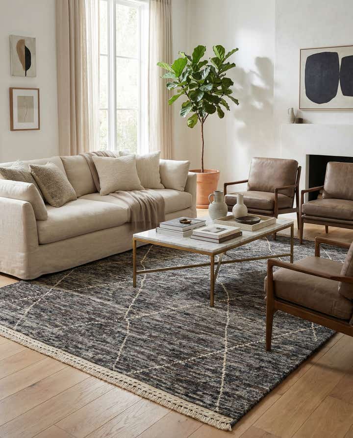 4' 11 x 6' 10 Hand Knotted Moroccan Wool Rug