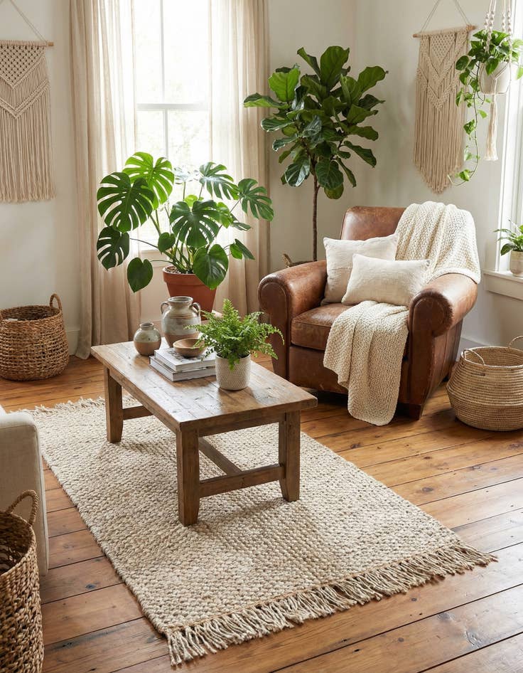 Detail image of  2' x 3' 1  Hand Woven Chunky Jute Rug