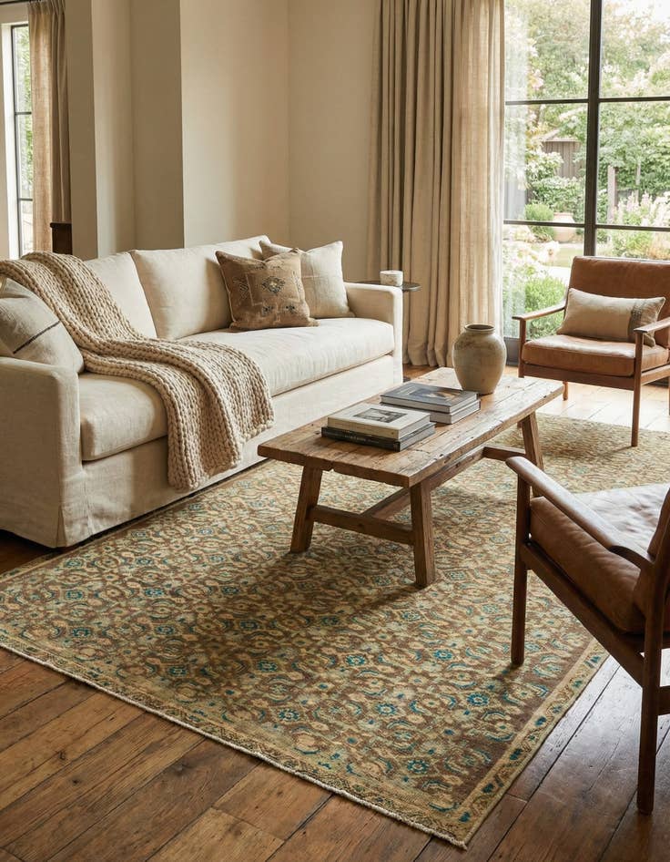 Detail image of 4' 9 x 9' 3  Hand Knotted Ultra Vintage Persian Wool Runner Rug