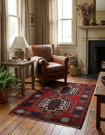 2' 10 x 4' 7 Hand Knotted Balouch Persian Wool Rug