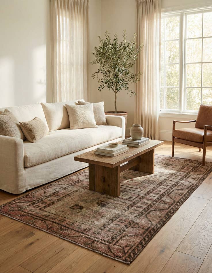 Detail image of 3' 10 x 8' 1  Hand Knotted Ultra Vintage Persian Wool Runner Rug