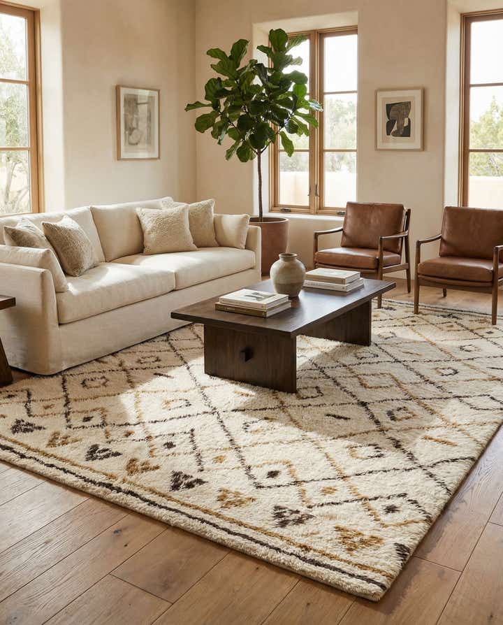 7' 10 x 10' 2 Hand Knotted Moroccan Wool Rug