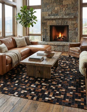 5' x 8' Cowhide Leather Rug