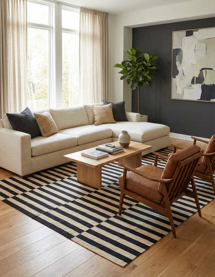 Detail image of 8' 5 x 9' 9  Hand Woven Kilim Modern Wool Rug