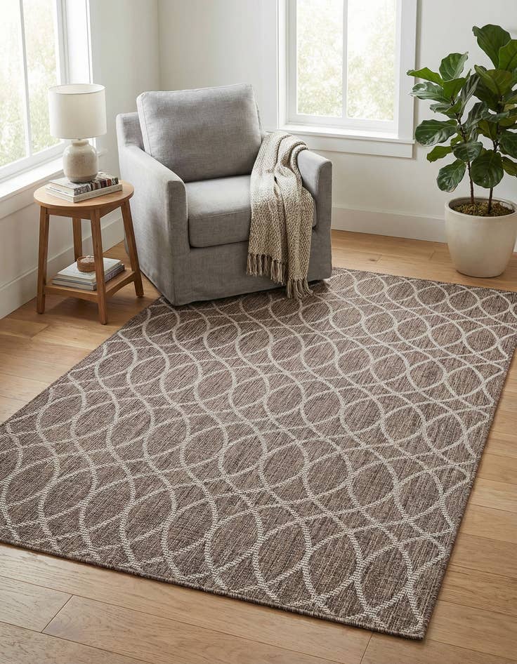 Detail image of 4' x 6'  Washable Trellis Indoor / Outdoor Rug