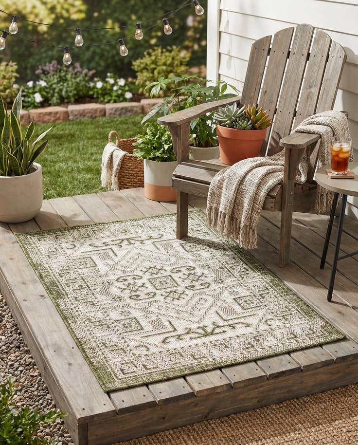 Detail image of 2' x 3' Easy-Clean Aztec Indoor / Outdoor Rug