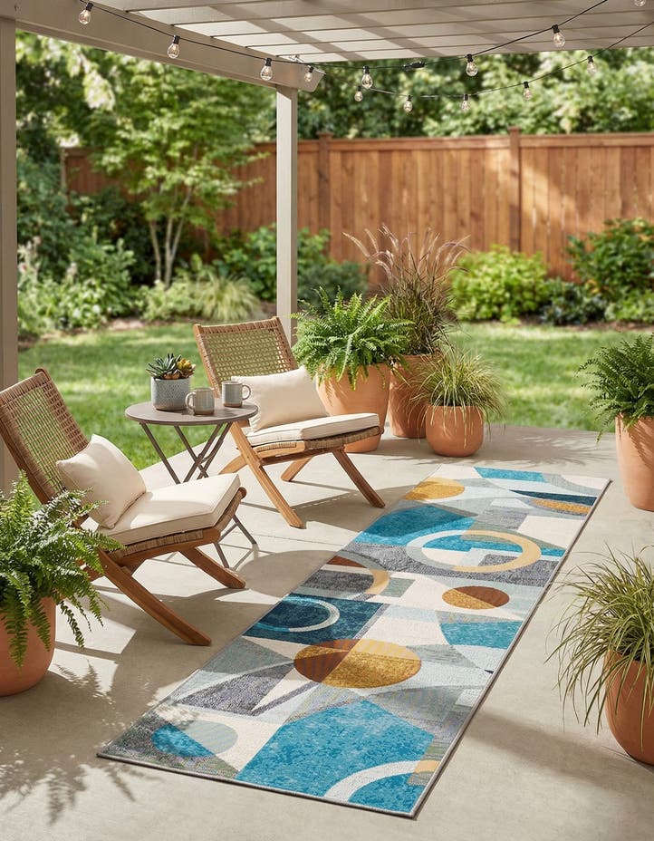 2' 7 x 10' Easy-Clean Modern Indoor / Outdoor...