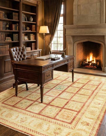 6' 9 x 9' 3 Hand Knotted Peshawar Ziegler Rug