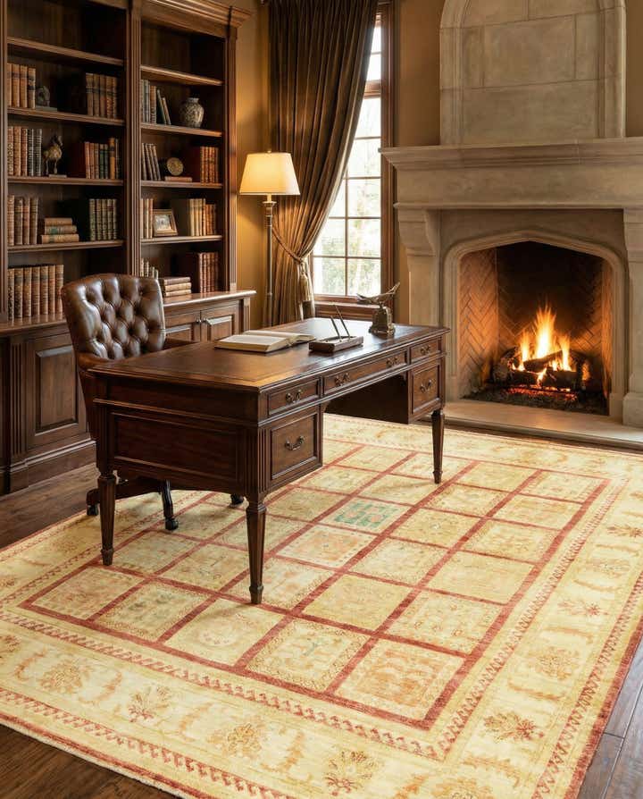 6' 9 x 9' 3 Hand Knotted Peshawar Ziegler Rug