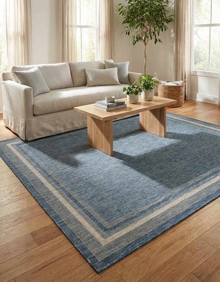 Detail image of  10' x 13'  Washable Border Indoor / Outdoor Rug