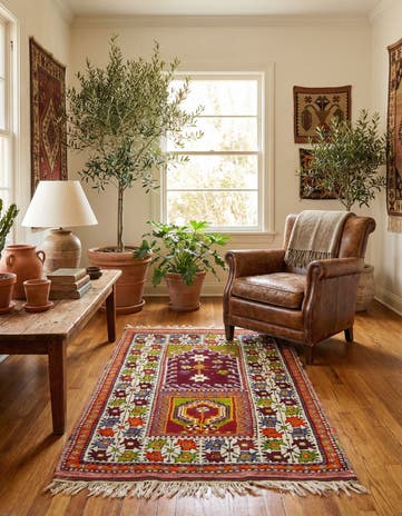 3' 2 x 5' 2 Hand Knotted Anatolian Oriental Wool Rug