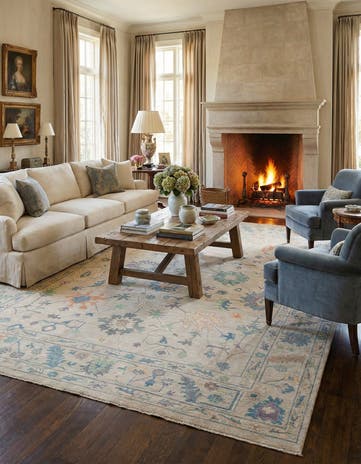 12' 2 x 15' Hand Knotted Oushak Wool Rug