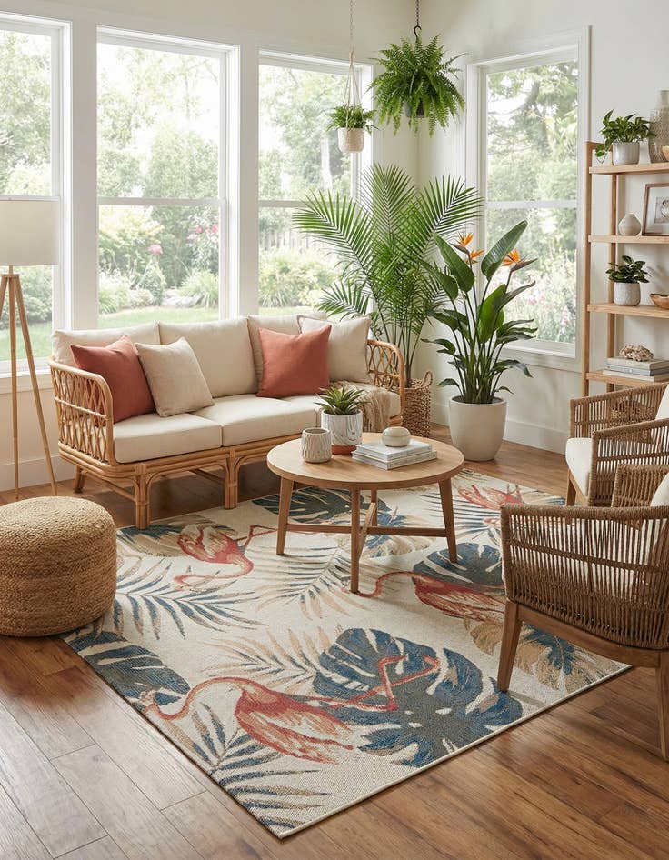 Detail image of  7' 10 x 10'  Washable Baja Indoor / Outdoor Rug