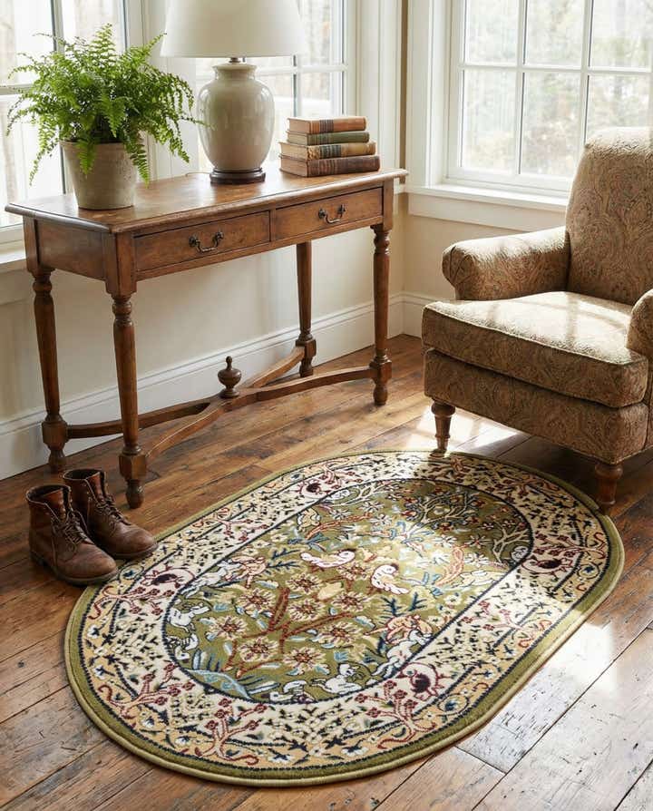 2' x 3' Nain Design Oval Rug