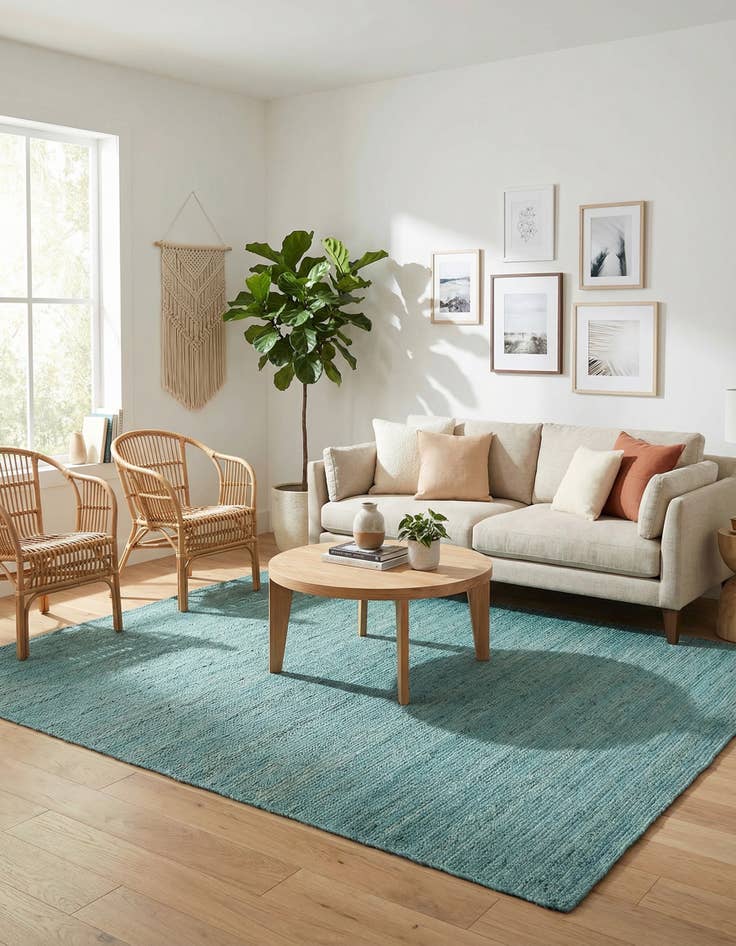 Detail image of 8' x 10'  Hand Braided Jute Rug