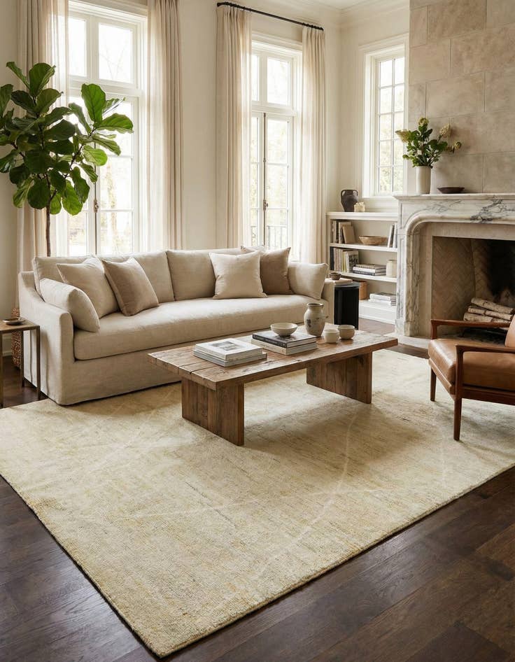 Detail image of  6' 4 x 10' 2  Hand Knotted Darya Wool Rug