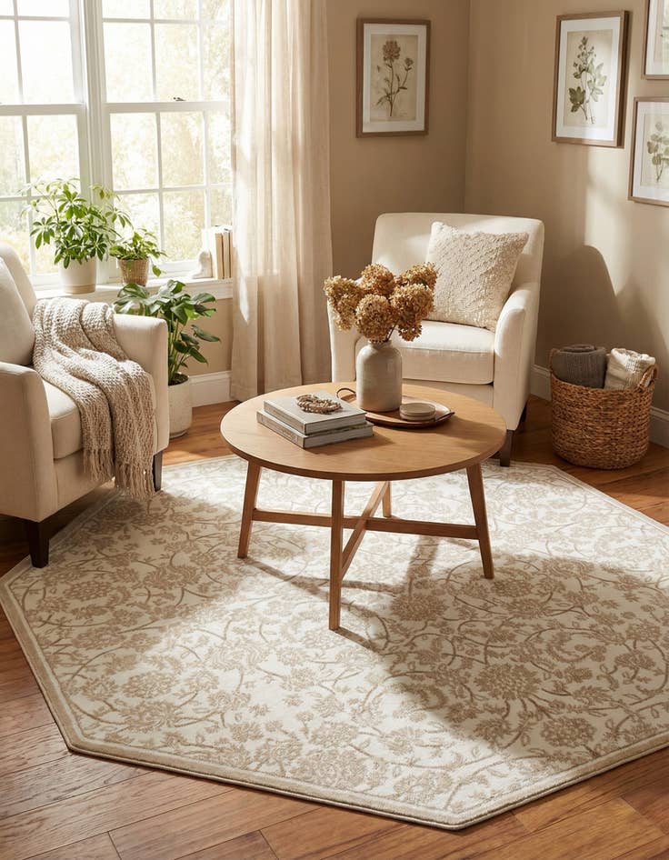 Detail image of  7' 10 x 7' 10 Nepal Octagon Rug