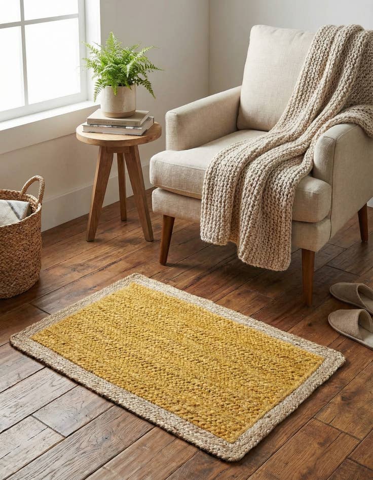 Detail image of 2' x 3' 1  Hand Braided Jute Rug