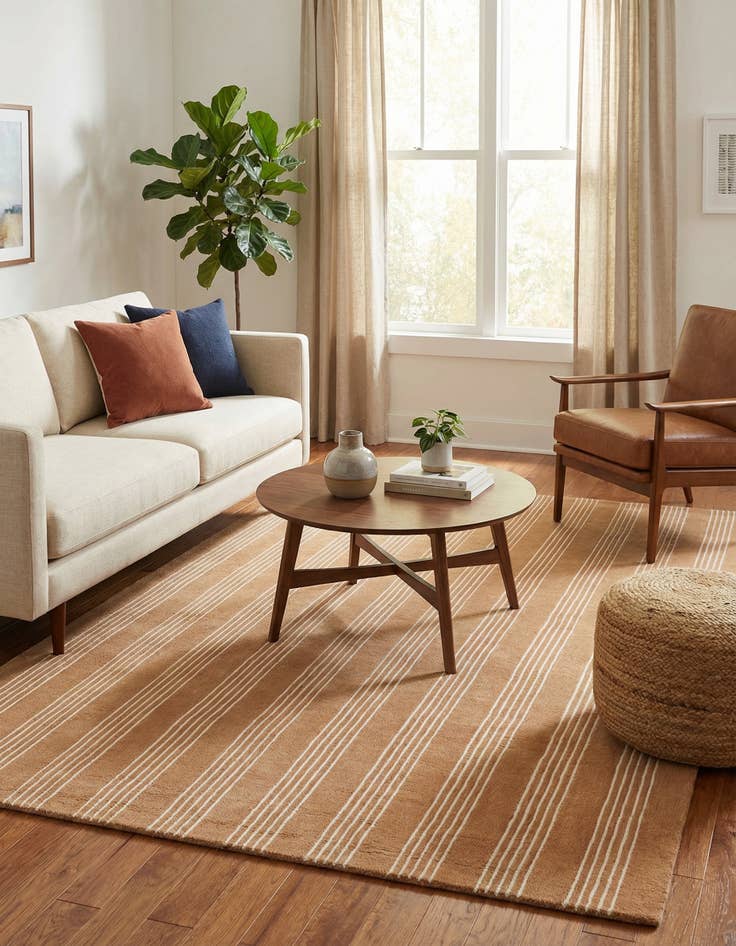 Detail image of 5' 1 x 8' Jill Zarin Striped Wool Rug