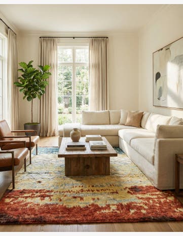 5' x 6' 4 Hand Knotted Darya Wool Rug