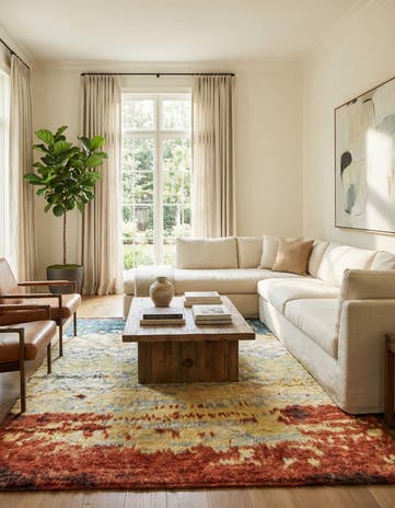 5' x 6' 4 Hand Knotted Darya Wool Rug