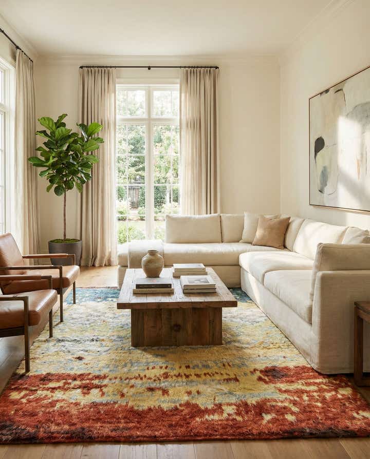 5' x 6' 4 Hand Knotted Darya Wool Rug
