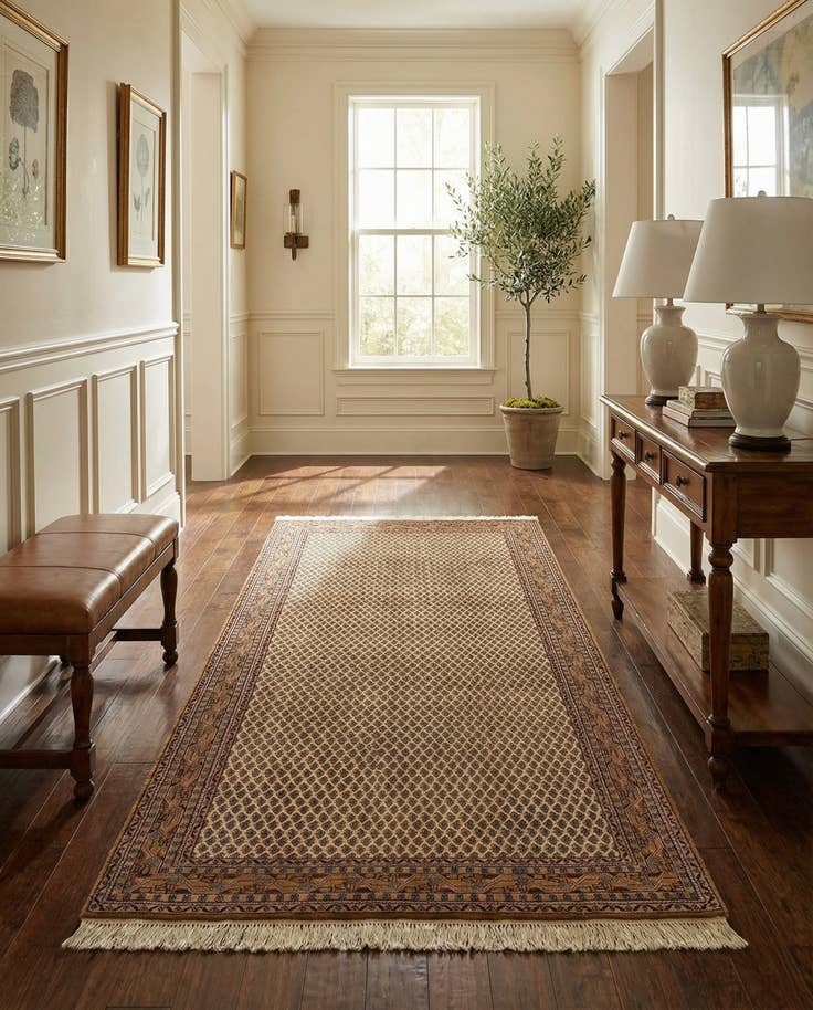 Detail image of 5' 6 x 10' 5 Hand Knotted Mir Wool Runner Rug