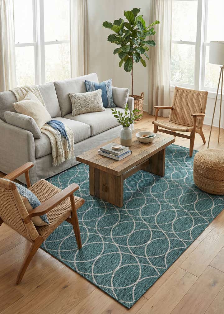 7' 10 x 11' Easy-Clean Trellis Indoor / Outdoor Rug